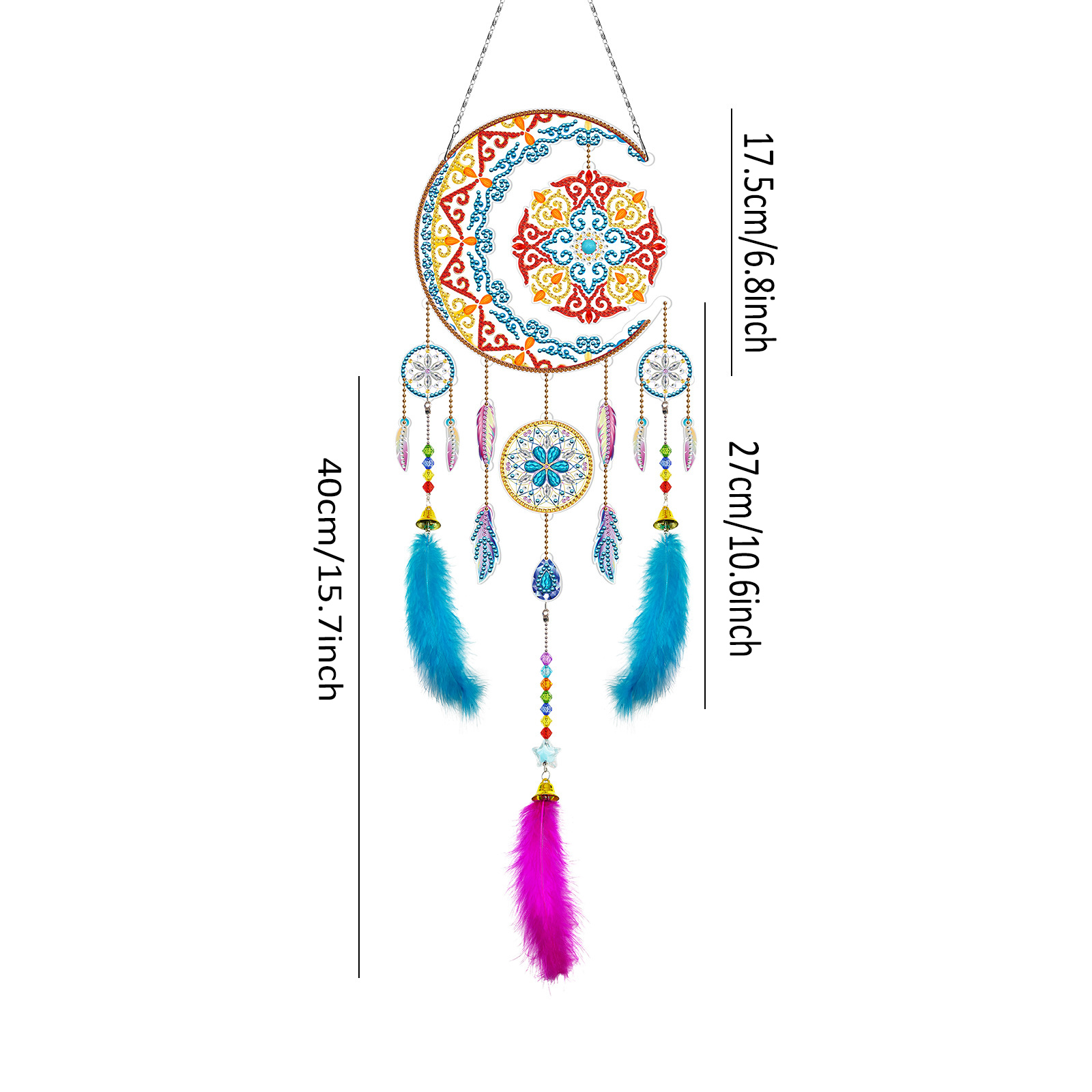Diamond painting wind chime DIY handmade dream catcher 5D pendant bedroom decoration hanging decoration crystal brick stone painting
