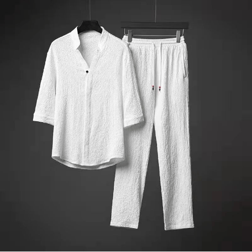 Men's 2 Pieces Linen Set Summer Outfits