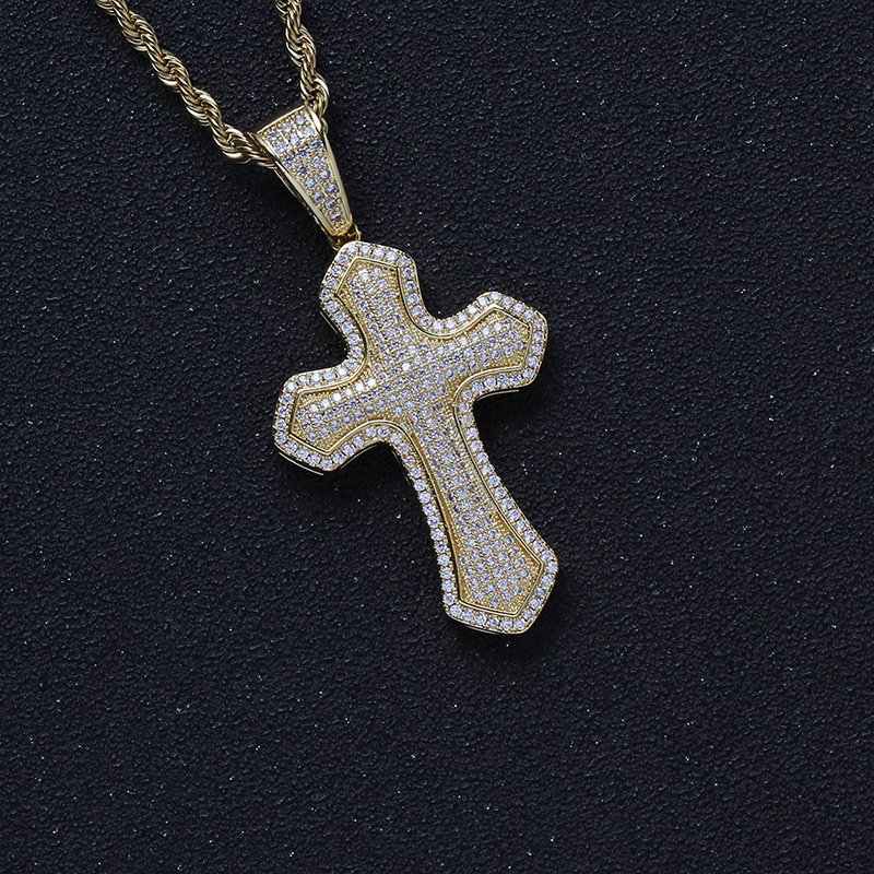 Iced Out Cross Pendants Necklaces-VESSFUL