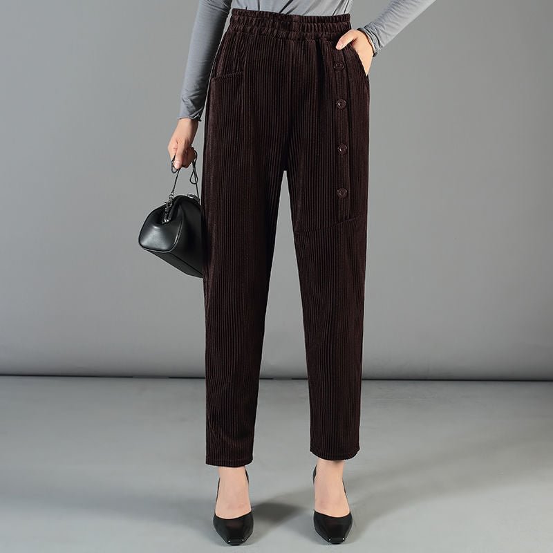Women’s Warm Corduroy High Waist Pants
