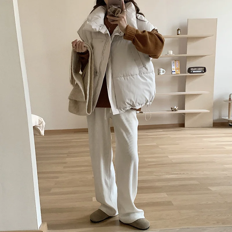 Toloer Gray Standing Collar Down Cotton Vest Women's Autumn And Winter Outside To Wear European Goods 2024 Horse Clip Foreign Gas Korean Version Of The Vest College Wind-Outfit Ideas