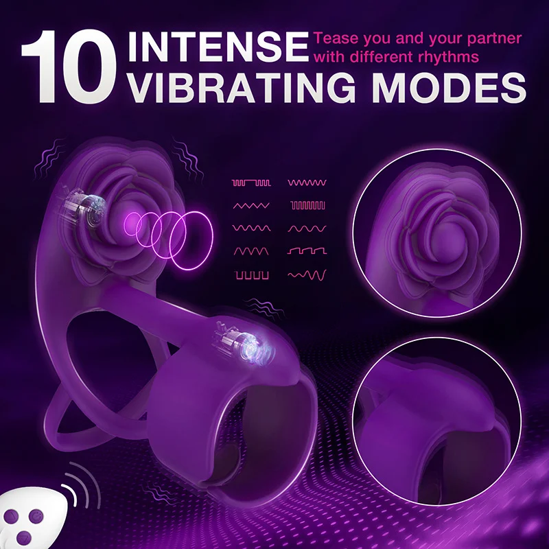 rose toy for woman, Vibrator and Adult Sex Toys with 10 Vibration Patterns,  G-Spot Clit Massager for Women Couple Play Rose for Women. 