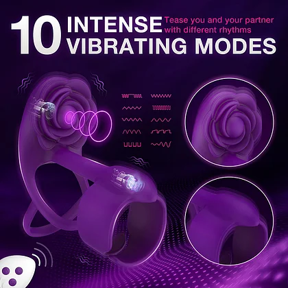 Vibrating Cock Ring with Bunny Ears, Dual Silicone Penis Ring Couple Male  Vibrator Sex Toy for Clitoris Testicles Taint Stimulation, Adult Couples  Sex