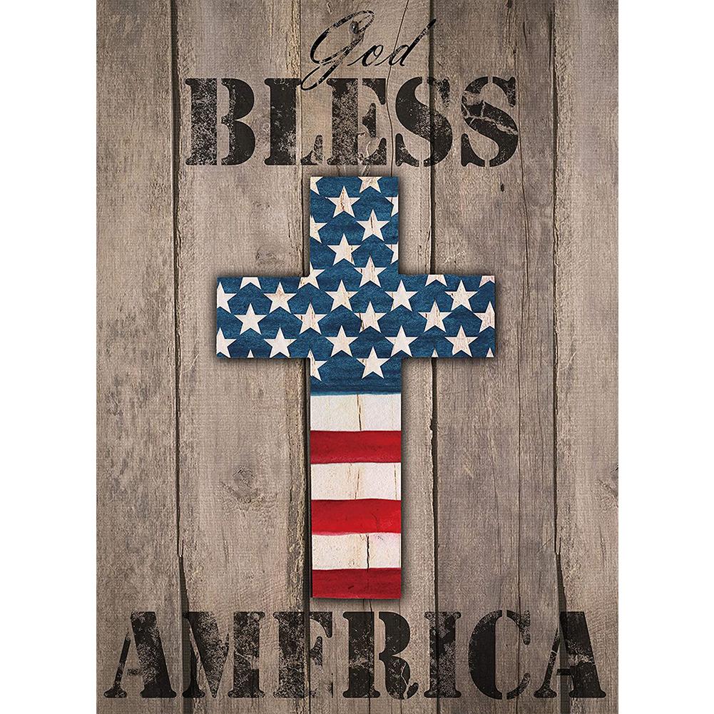 

Cross US Flag-Round Drill Diamond Painting-30*40CM, 501 Original