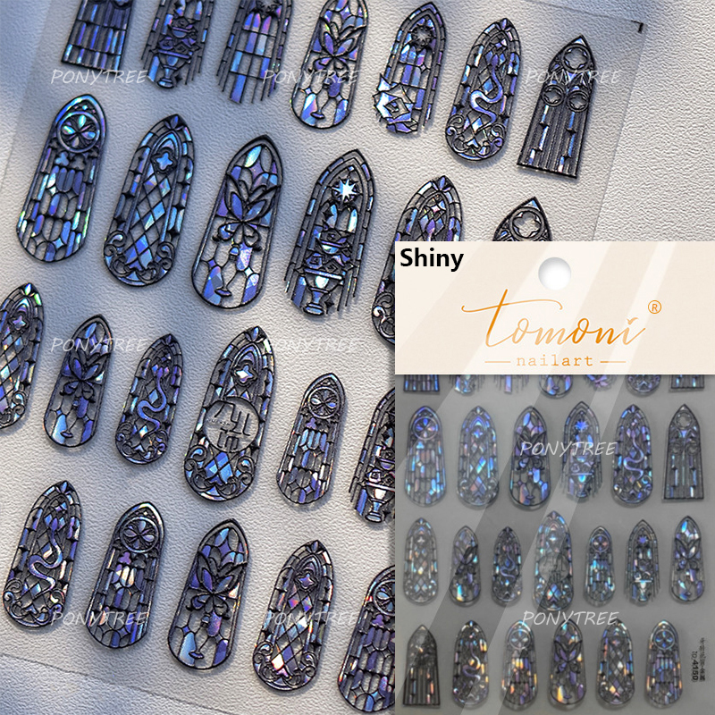 Bayuyun Dreamy Summer Nails – Blue Pink Purple Gradual Flower Petal Butterfly 5D Nail Art Stickers  