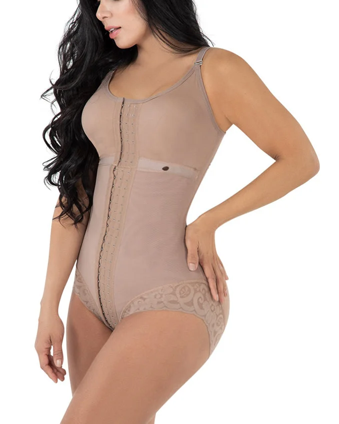 Womens Compression Garment With Thin Straps Hook Closure Waist