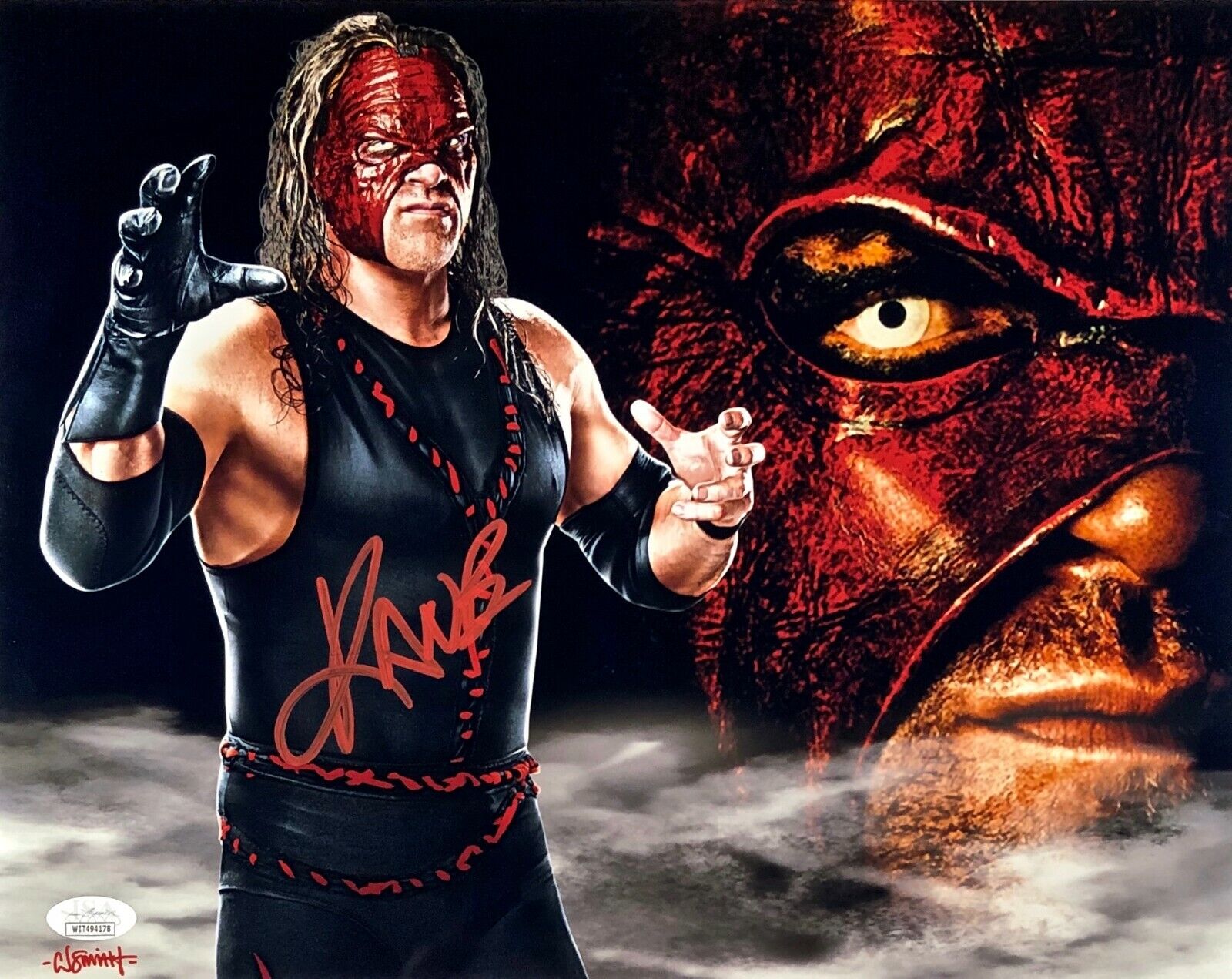 KANE GLENN JACOBS Autographed SIGNED 11x14 Metallic Photo Poster painting WWE WRESTLING JSA CERT