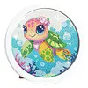 Kit d&rsquo;art diamant Turtle DIY 20x20cm avec cadre rond d&eacute;coration murale