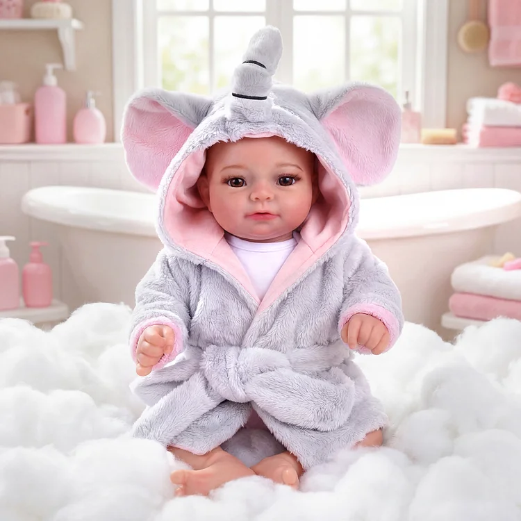 Babeside Soren 17" Lifelike Baby Doll &ndash; Soft Newborn Companion in Cute Elephant Outfit Gift