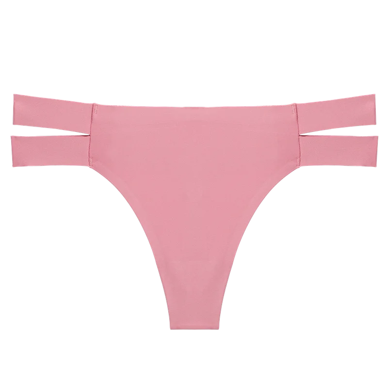 Billionm Women Sexy Panties Solid Color Thong Low Waist Slit Seamless Soft Underwear Female Breathable Intimates Lingerie Underpants