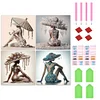 (US Only)4pcs Women - Diamond Painting - Partial Special Shaped Drill (Canvas|40*40cm)