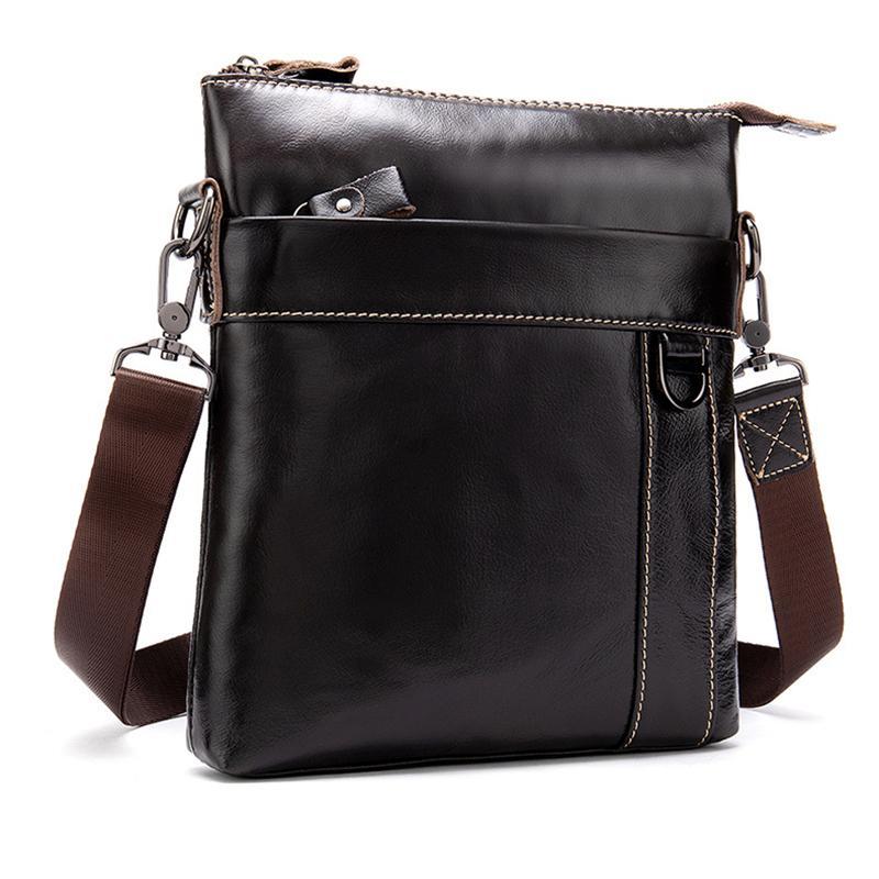 Organizational Layout Grain Textured Style Contrast Stitching Crossbody Sling Bag