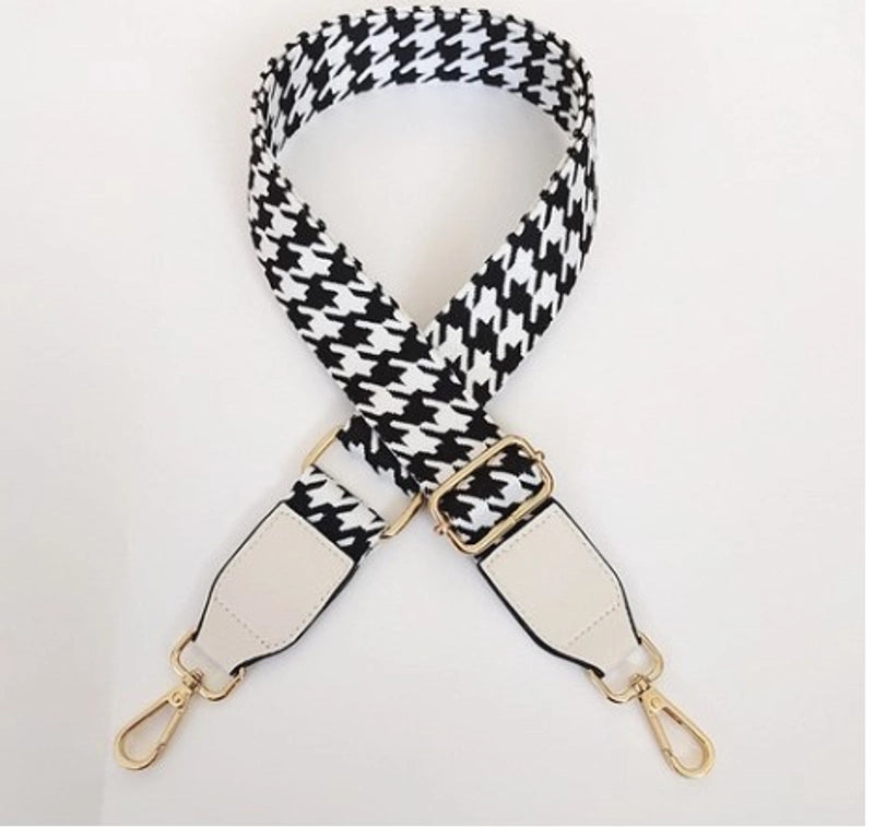 Houndstooth Shoulder Bag Accessory Strap Adjustable Wide Shoulder Strap Single Shoulder Crossbody Stylish Bag Accessories Color Package Strap