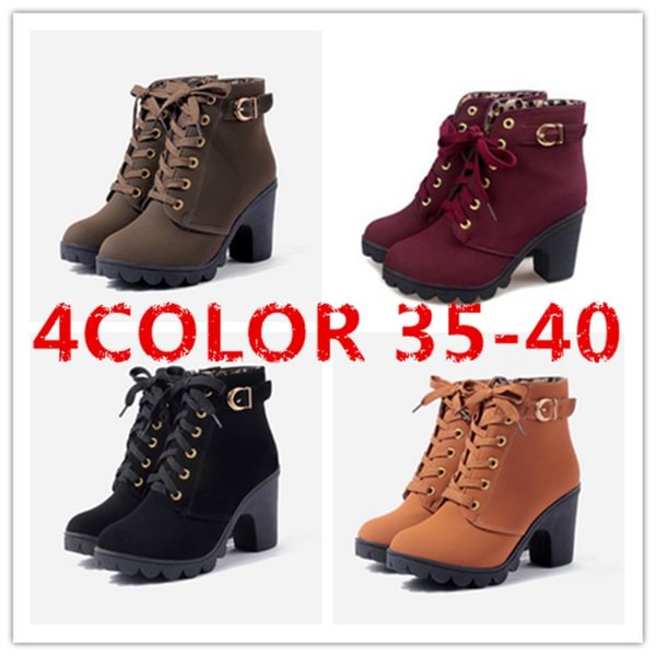 2017 New Arrivals The Bottom of The Thick with Short Boots with High Restoring Ancient Ways with Female Boots Restoring Ancient Ways - Shop Trendy Women's Clothing | LoverChic