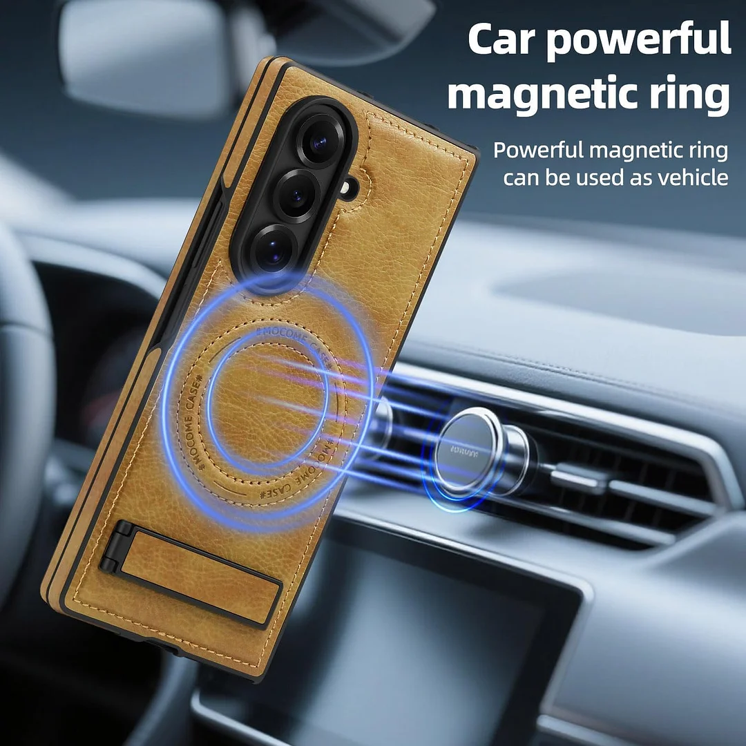 Samsung Galaxy Z Fold 6 Leather Case Magnetic Protective Case Holder Phone Case