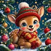 Diamond Painting -DIY Round Drill Christmas Reindeer(40x40cm)