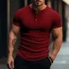  Men's Slim Fit Short Sleeve Henley T-Shirt - Perfect for Casual and Active Wear by Inlyline