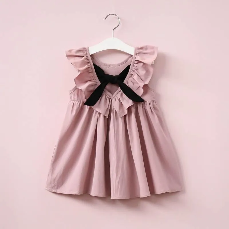 Girls Cute Vest Dress 2021 Kids Sleeveless Dresses Summer Children Elegant Red Princess Dress 2 3 4 5 6 Years Baby Girl Clothing