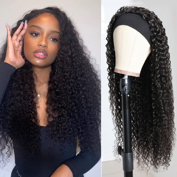 Clearance Sale | Throw On & Go Headband Wigs | Black Curly Hair Wigs | Easy Install US Mall Lifes
