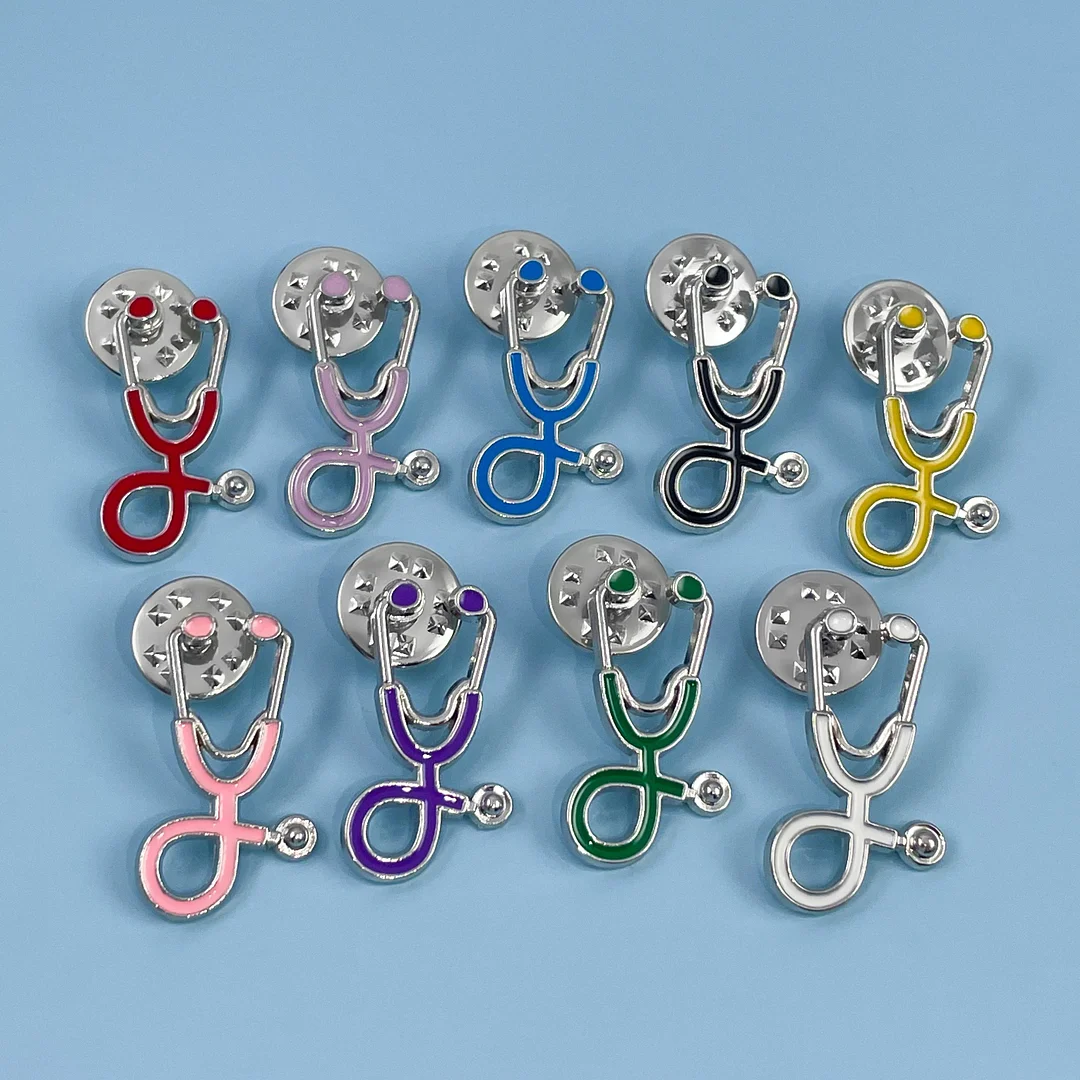 Silver Stethoscope Pin Collection