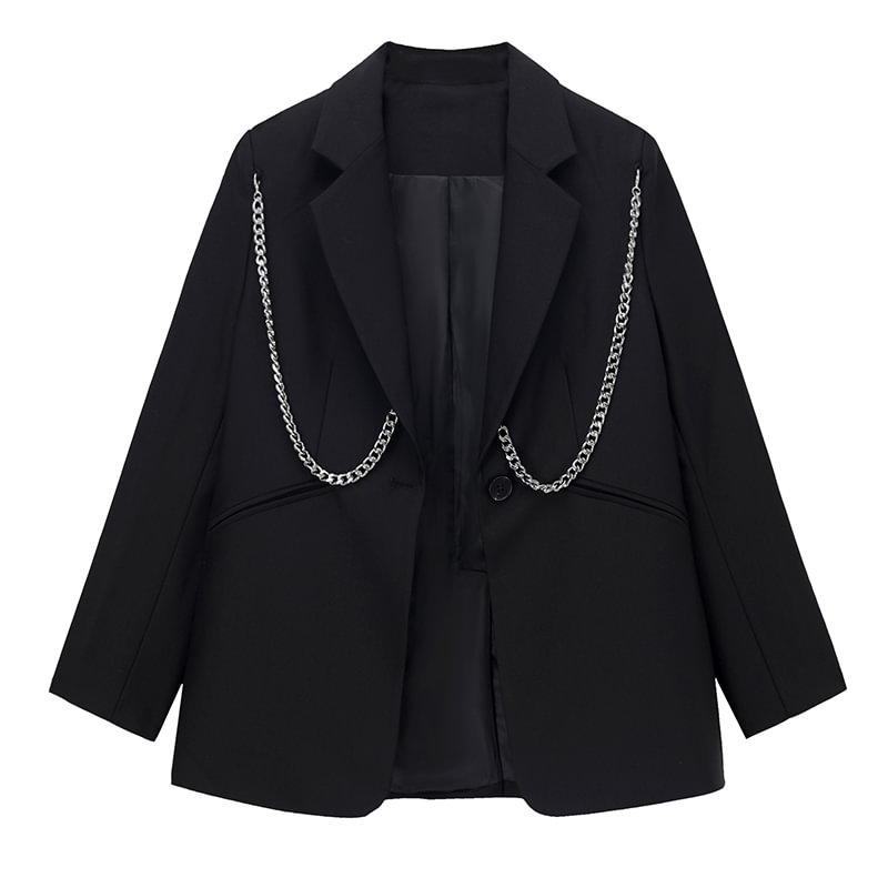 Women Chains Casual Blazer Jackets Novameme