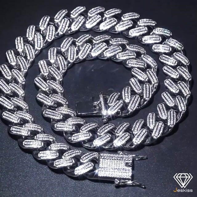 Crafted Iced Out Baguette Bling CZ Stone 18MM Cuban Chain