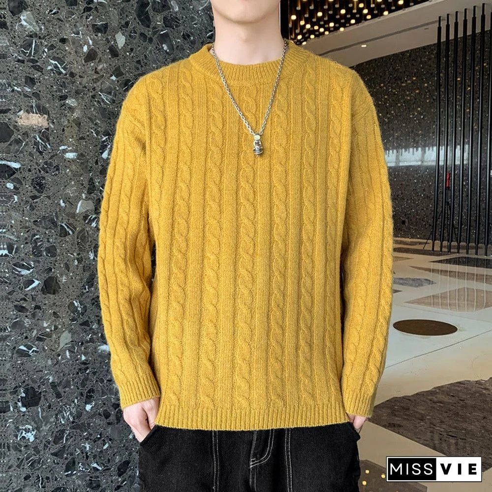 Loose Round Neck Thickened Men's Sweater