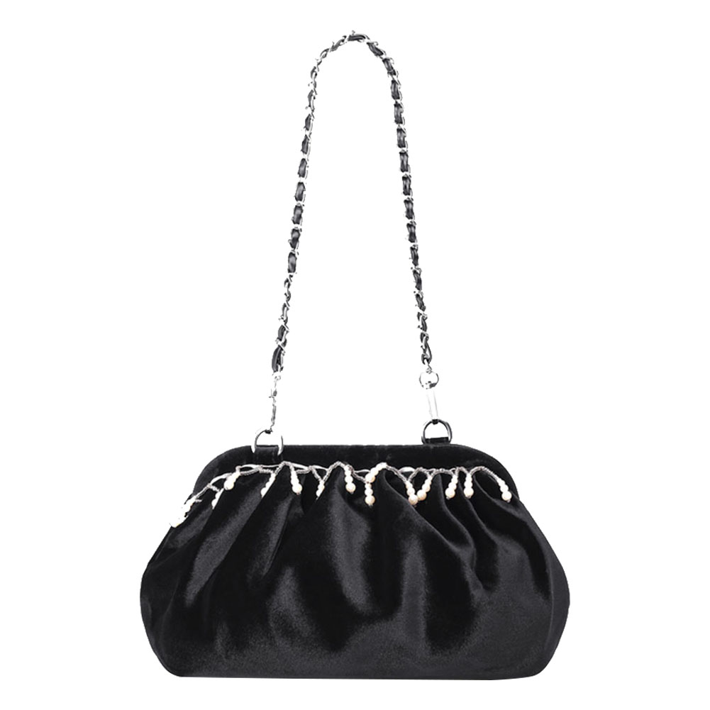 

Retro Cloud Pleated Shoulder Bag Elegant Women Solid Velvet Crossbody Purse, 501 Original