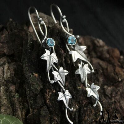 MidiSono - Ivy Leaf Alloy Dangle Earrings
