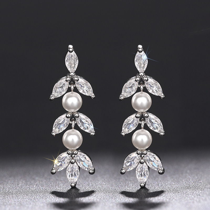 Mature Women Eardrops Flower Beads Delicate Earrings