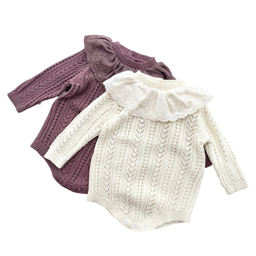I Got My Eye On You Vintage Eyelet Lace Collar Baby Onesies 