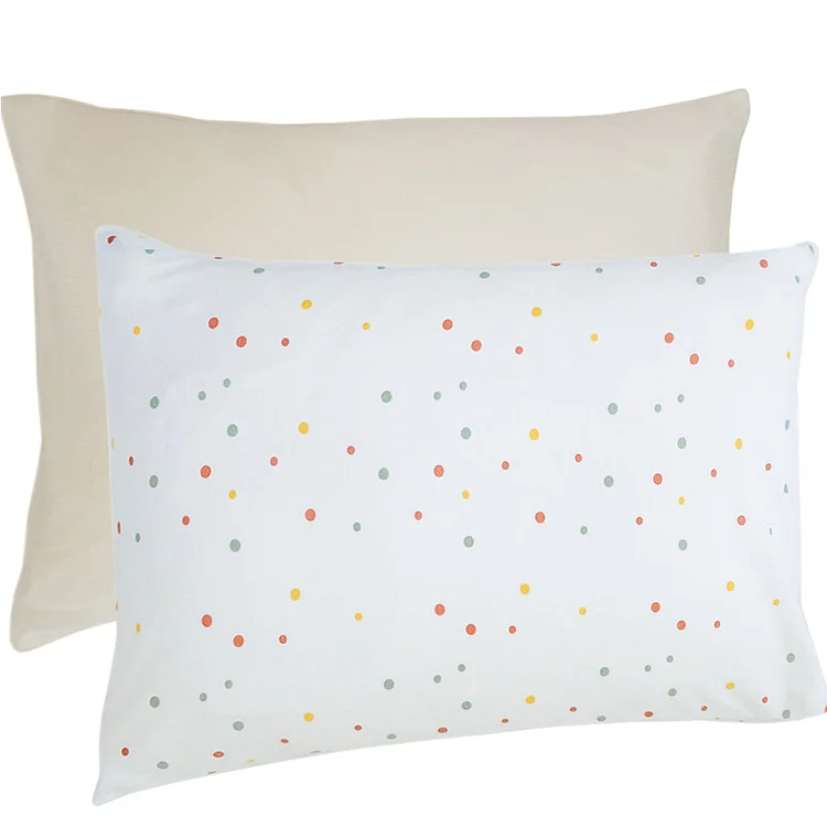 Ecolino&reg; Pillowcase, 100% Organic Cotton, 2 Pack, Oat + Dots