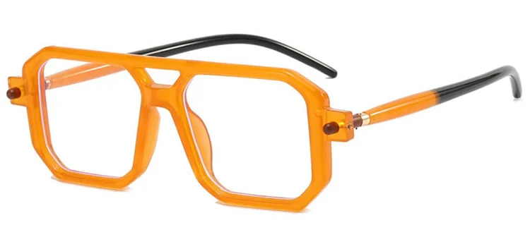 New Orange Square Anti Blue Light Reading Glasses Women Retro Double Bridges Oversized Eyeglasses Frames Men Presbyopia Eyewear