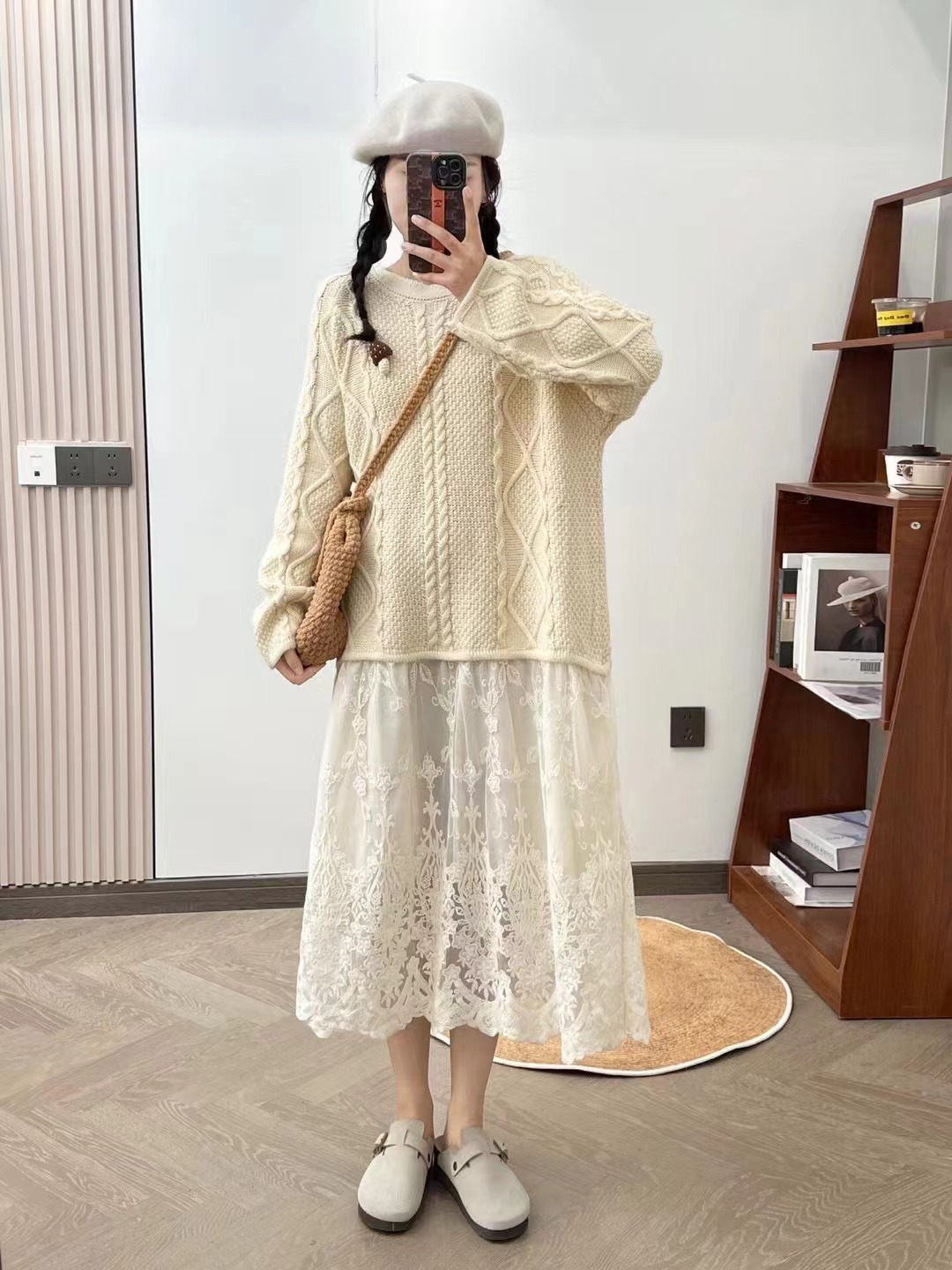 Chicfifth Sweater Women Winter Long Sleeve High Quality Autumn Vintage Top Knitted Cardigan Maxi Dress