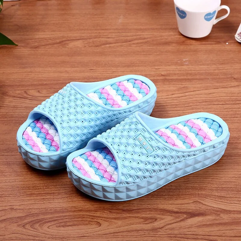 MWY Women Summer Fashion Slippers Platform Slide Sandals Beach High Heels Shower Thick Soft Sole Ladies Girls Bathroom Shoes