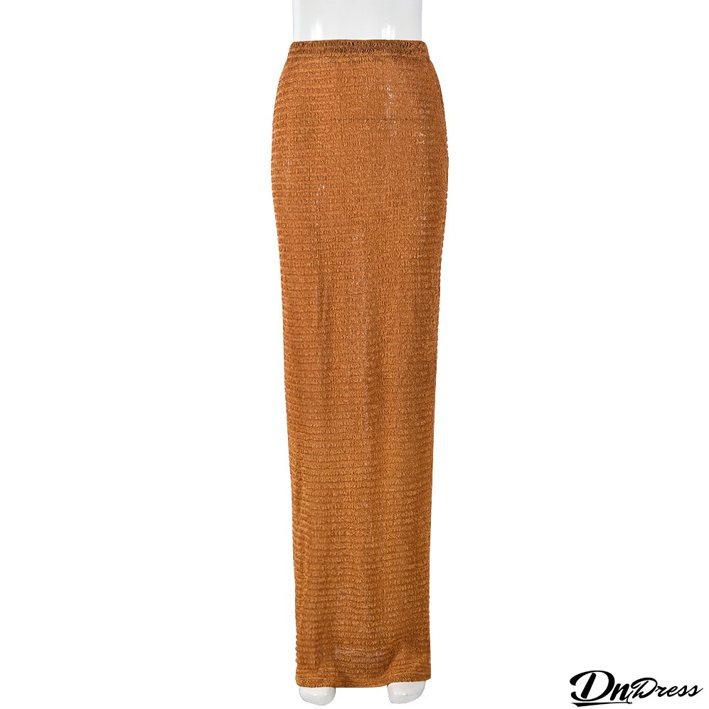 Autumn Mid-Waist Slim Long Skirt