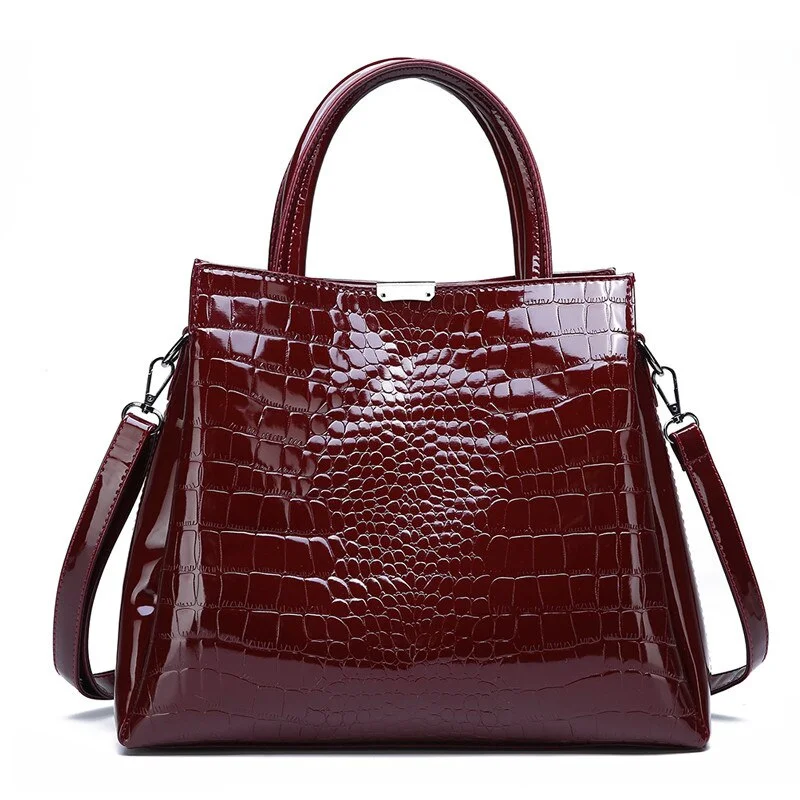 Luxury Purses And Handbags Alligator Pu Leather Bag Women Handbags 2 Set Large Capacity Shoulder Bag Female Tote Bags+Wallet Sac
