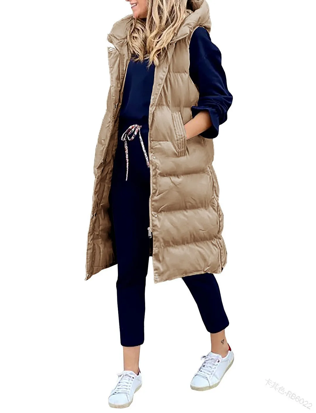 Womens Casual Hooded Single Breasted Long Cotton Coat