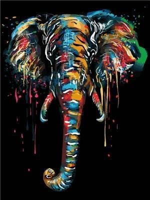 Animal Elephant Paint By Numbers Kits UK For Adult PH9596
