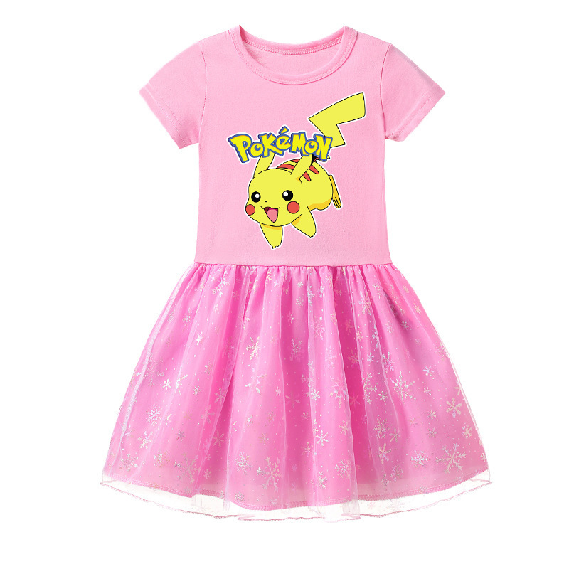 Mayoulove Pikachu Mesh Skirt - The Ultimate Pikachu Fan Apparel for Kids - Unique, Comfortable, and High-Quality - Perfect for Your Little Fan - Pikachu Mesh Skirt-Mayoulove