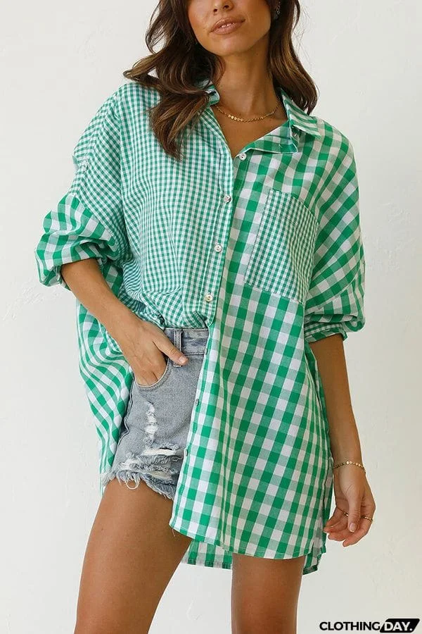 One Split Wonder Plaid Button Shirt
