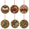 6pcs/set DIY Diamond Special Shape Pearl Art Hanging Wooden Christmas Tree Ornament Kit