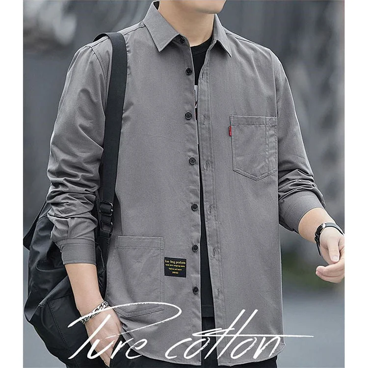 Men\'s Casual Pure Cotton Long Sleeve Shirt