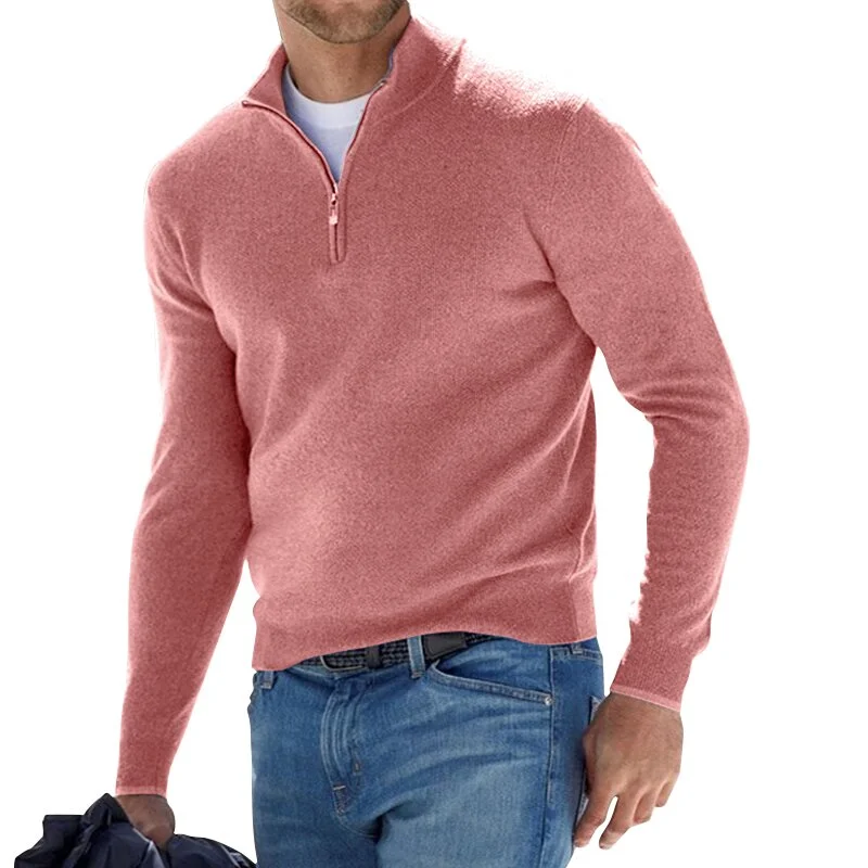 Men’s Cashmere Zipper Basic Sweater