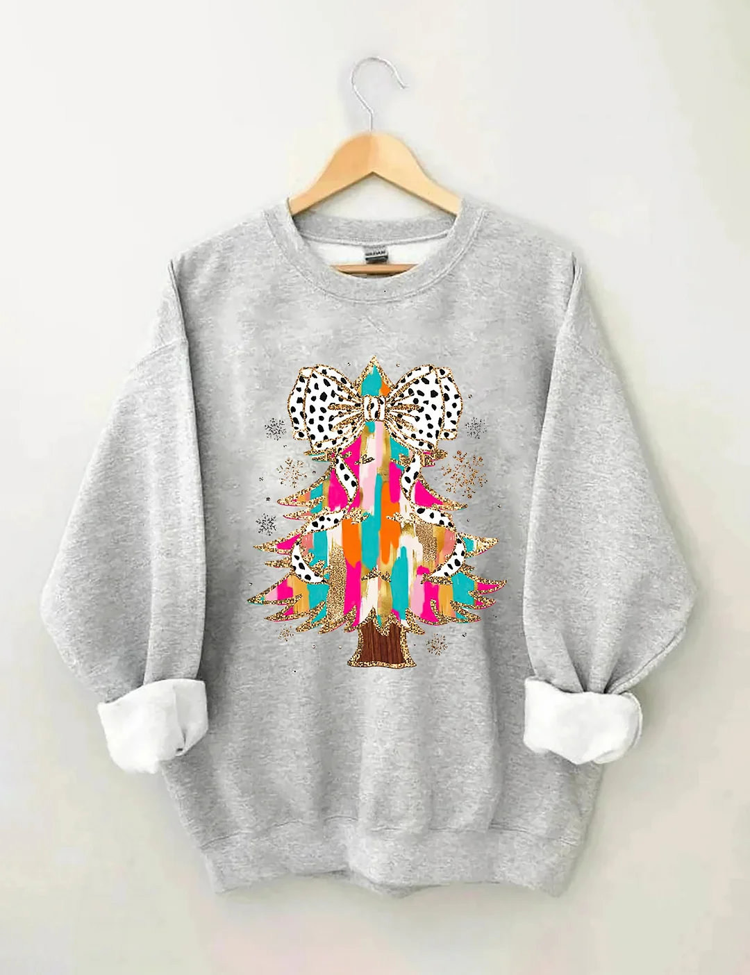 Coquette Glitter Christmas Tree Sweatshirt