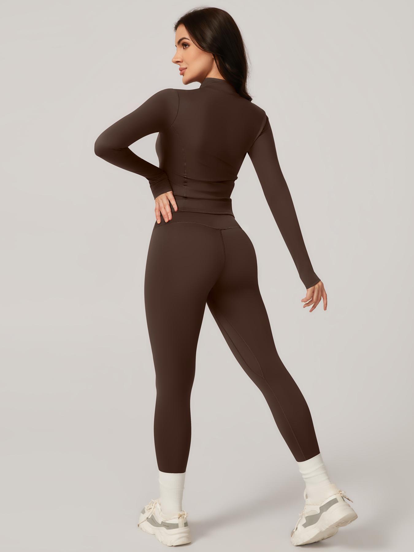 Women's Two-Piece Slim-Fitting Workout Set, Long Sleeve Top and Below-Ankle Sports Pants with Natural Waistline, All-Season Wearable Comfort Tracksuit Set, Stretchy Suit Set, Sportswear Set Women's Two-Piece Slim-Fitting Workout Set, Long Sleeve Top and Below-Ankle Sports Pants with Natural Waistline, All-Season Wearable Comfort Tracksuit Set, Stretchy Suit Set, Sportswear Set