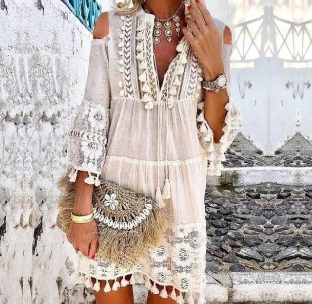 Plus size Boho Vacation Casual Dress