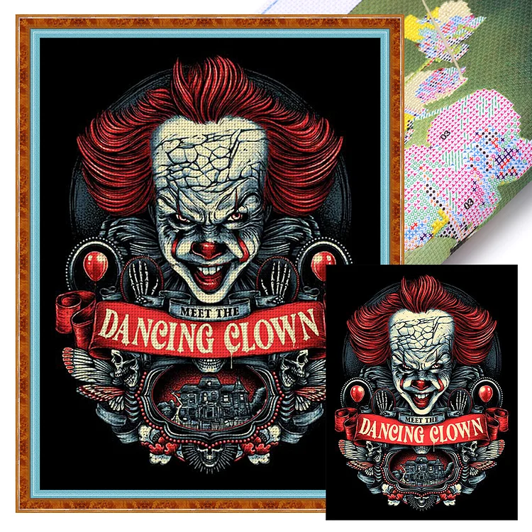 Horror Halloween-Clown - Printed Cross Stitch 11CT 40*56CM