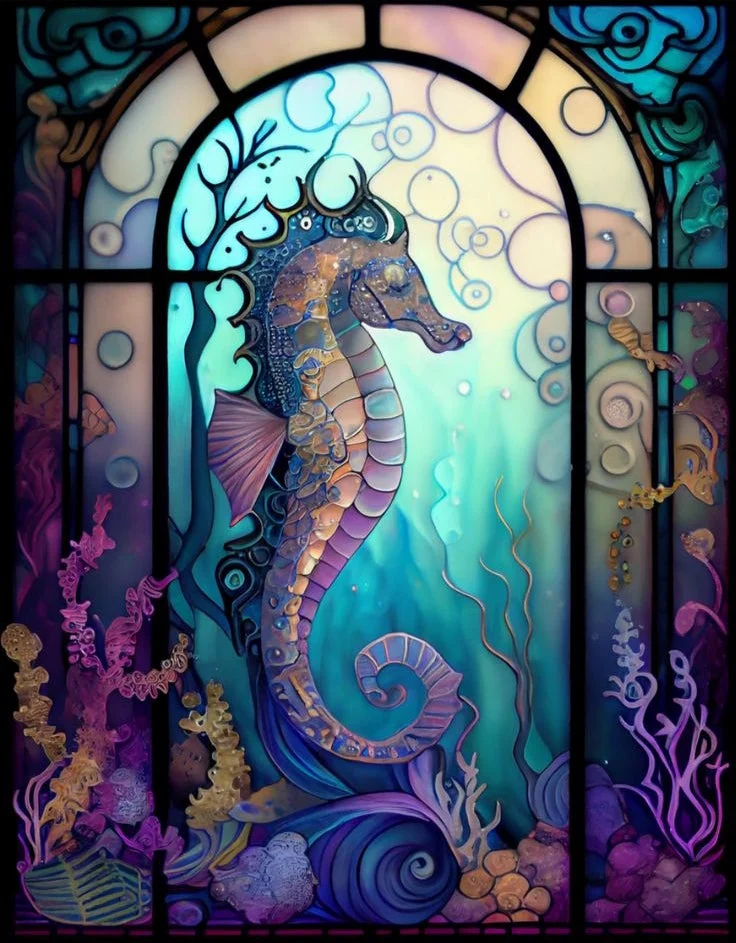  Seahorse 40*50CM (Canvas)AB Round Drill Diamond Painting gbfke