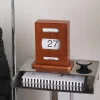 Creative Mid-Century Cherry Wood Desk Calendar | Original Design, Retro Perpetual Calendar Decorative Ornament
